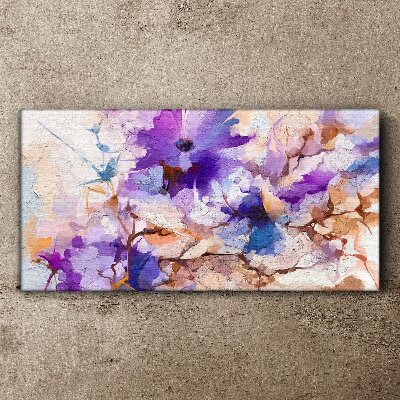 Tableau toile imprimée Abstraction florale en violet