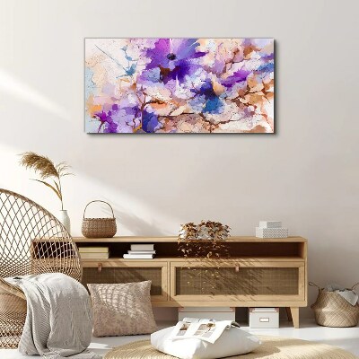 Tableau toile imprimée Abstraction florale en violet