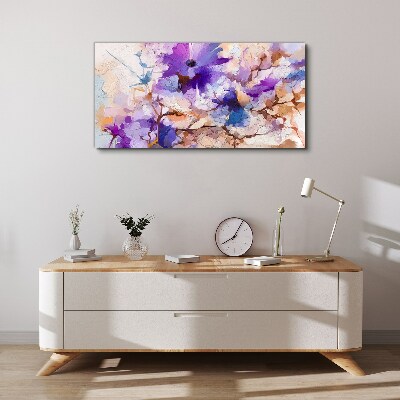 Tableau toile imprimée Abstraction florale en violet