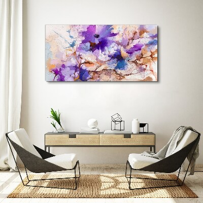 Tableau toile imprimée Abstraction florale en violet