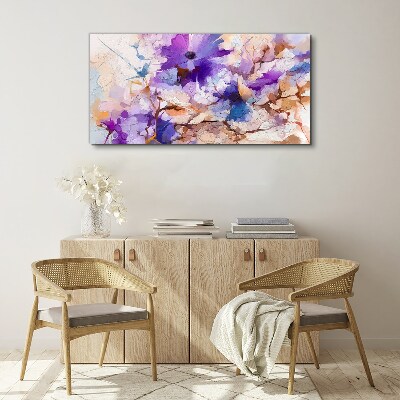 Tableau toile imprimée Abstraction florale en violet