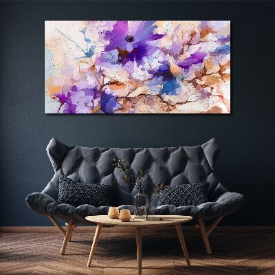 Tableau toile imprimée Abstraction florale en violet