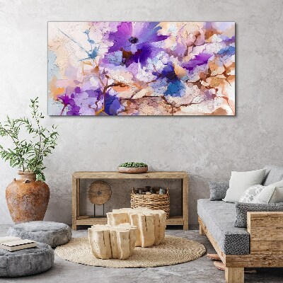 Tableau toile imprimée Abstraction florale en violet