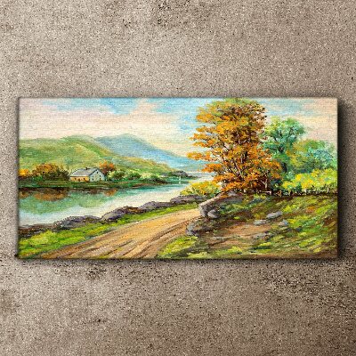 Tableau toile imprimée Un paysage paisible au bord de la rivière