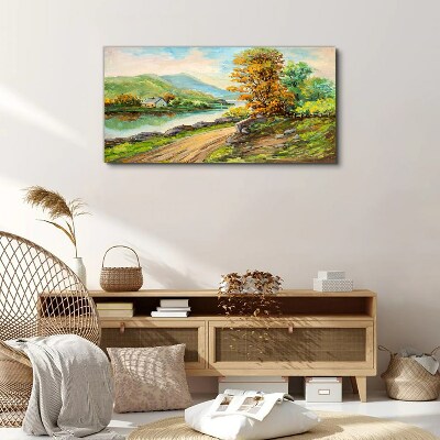Tableau toile imprimée Un paysage paisible au bord de la rivière