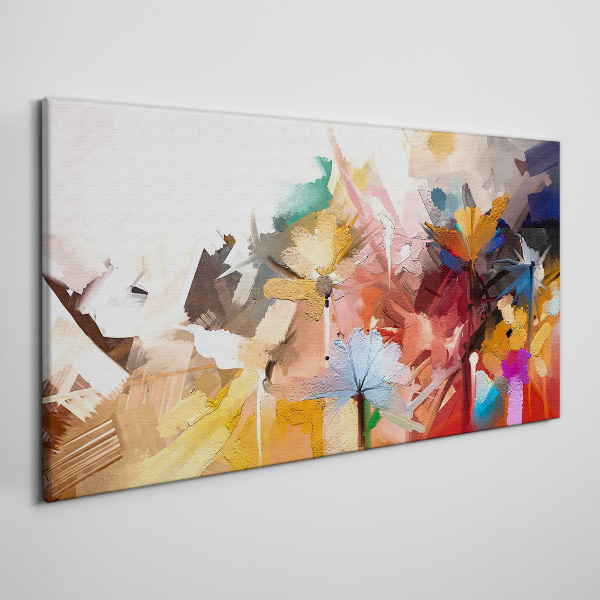 Tableau sur toile Fleurs colorées dans un style abstrait