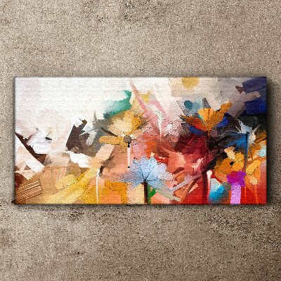 Tableau sur toile Fleurs colorées dans un style abstrait