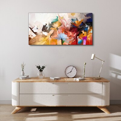 Tableau sur toile Fleurs colorées dans un style abstrait