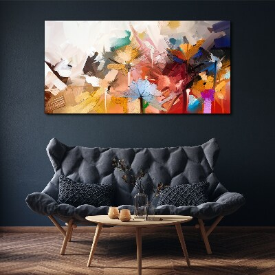 Tableau sur toile Fleurs colorées dans un style abstrait