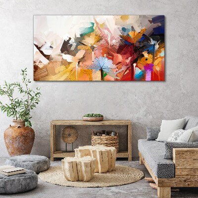Tableau sur toile Fleurs colorées dans un style abstrait