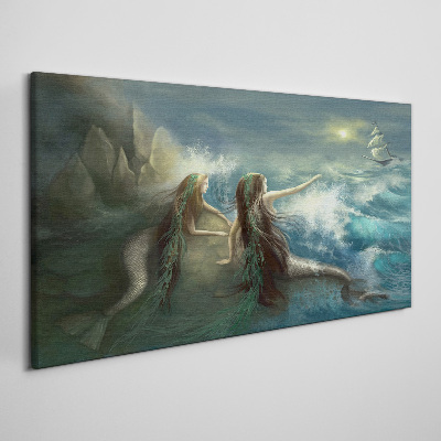 Tableau imprimé sur toile Sirènes au bord de la mer
