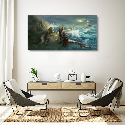 Tableau imprimé sur toile Sirènes au bord de la mer