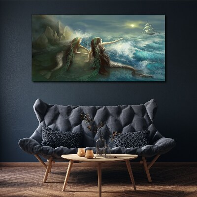 Tableau imprimé sur toile Sirènes au bord de la mer
