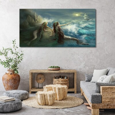 Tableau imprimé sur toile Sirènes au bord de la mer