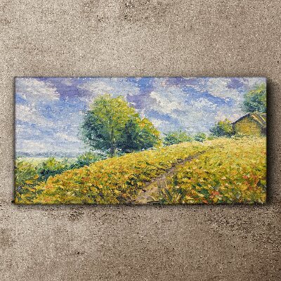 Tableau imprimé sur toile Paysage de champ d'été