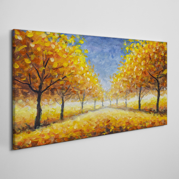 Tableau toile imprimée Avenue dorée par temps d'automne