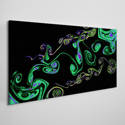 Tableau sur toile Des vagues de spirales colorées