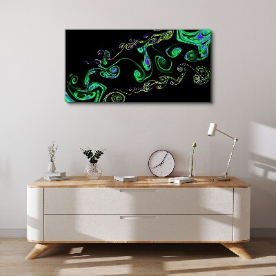 Tableau sur toile Des vagues de spirales colorées