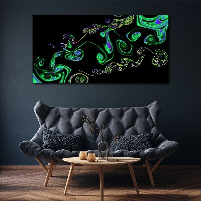 Tableau sur toile Des vagues de spirales colorées