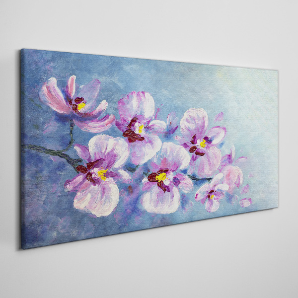 Tableau toile imprimée Orchidées aux tons pastel