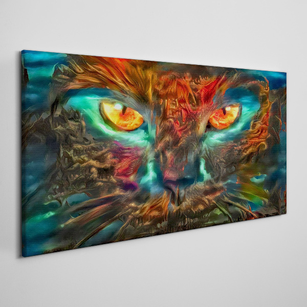 Tableau imprimé sur toile « Les yeux du chat mystérieux »