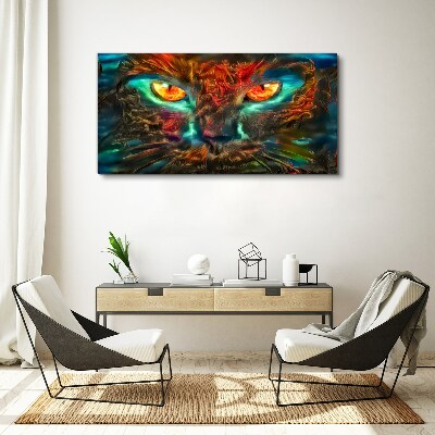 Tableau imprimé sur toile « Les yeux du chat mystérieux »