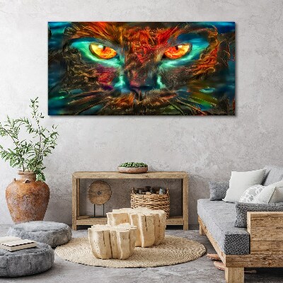 Tableau imprimé sur toile « Les yeux du chat mystérieux »