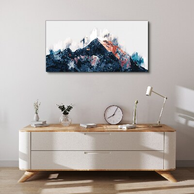 Tableau imprimé sur toile Panorama de montagne sous forme abstraite