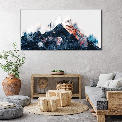 Tableau imprimé sur toile Panorama de montagne sous forme abstraite