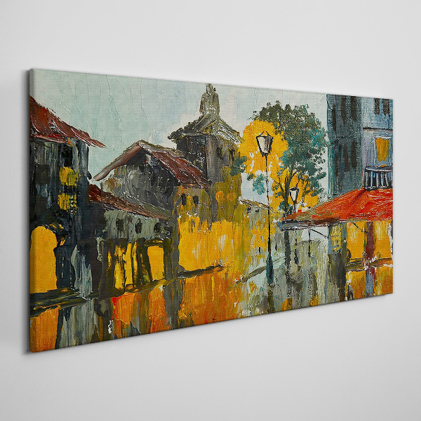 Tableau imprimé sur toile Le reflet doré du paysage urbain