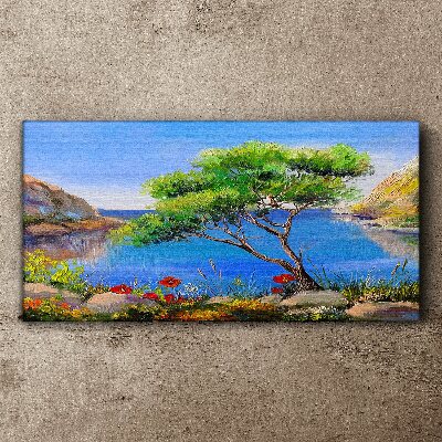 Tableau sur toile Un paysage paisible au bord de l'eau