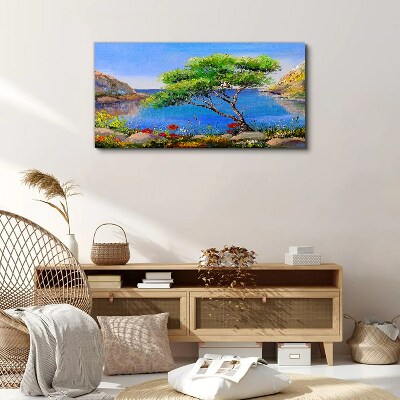 Tableau sur toile Un paysage paisible au bord de l'eau