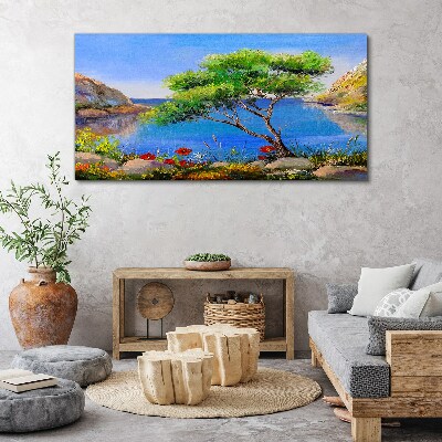 Tableau sur toile Un paysage paisible au bord de l'eau