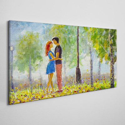 Tableau toile imprimée L'amour parmi la verdure