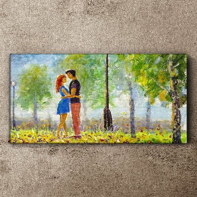 Tableau toile imprimée L'amour parmi la verdure