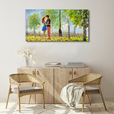 Tableau toile imprimée L'amour parmi la verdure