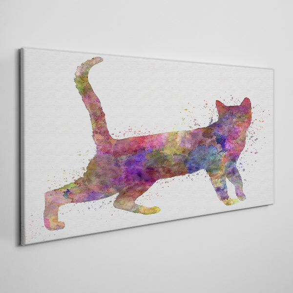 Tableau imprimé sur toile Ombre de chat colorée