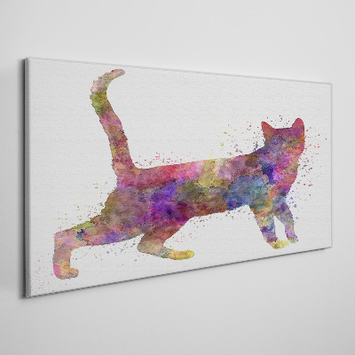 Tableau imprimé sur toile Ombre de chat colorée