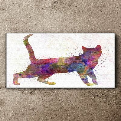 Tableau imprimé sur toile Ombre de chat colorée