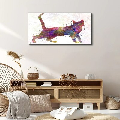 Tableau imprimé sur toile Ombre de chat colorée