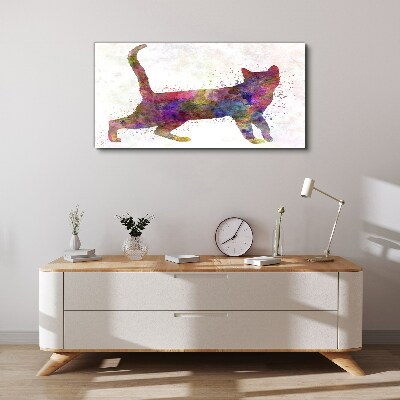 Tableau imprimé sur toile Ombre de chat colorée