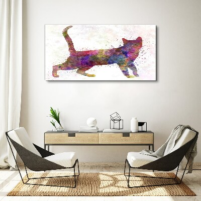 Tableau imprimé sur toile Ombre de chat colorée