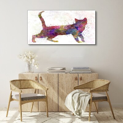 Tableau imprimé sur toile Ombre de chat colorée