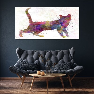 Tableau imprimé sur toile Ombre de chat colorée