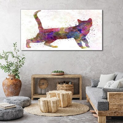 Tableau imprimé sur toile Ombre de chat colorée