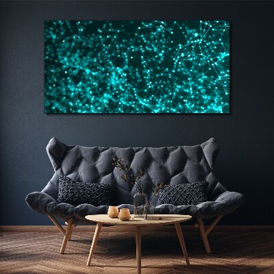 Tableau imprimé sur toile Réseau numérique en nuances de bleu