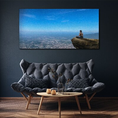 Tableau sur toile Méditation au sommet de la montagne