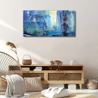 Tableau imprimé sur toile Paysage abstrait dans les tons de bleu