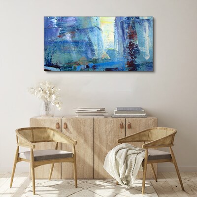 Tableau imprimé sur toile Paysage abstrait dans les tons de bleu