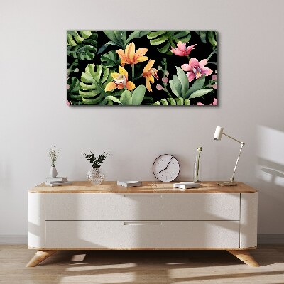 Tableau toile imprimée Jardin tropical à l'aquarelle
